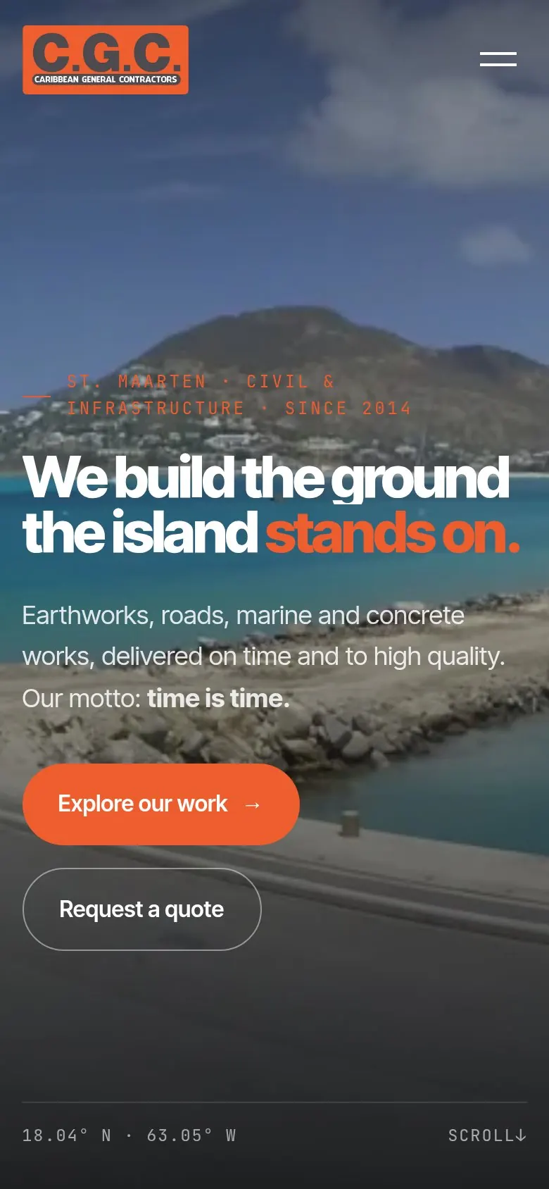 Concept website for CGC on mobile